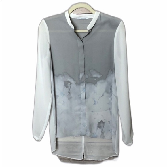 T Tahari Tops - T Tahari Chiffon Water Color Sheer Tunic XS